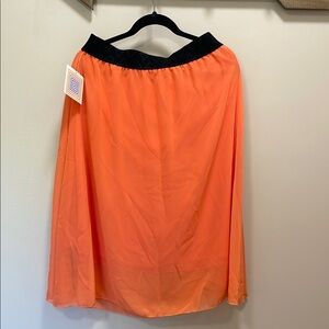 LuLaRoe Orange Midi A-line Skirt Casual